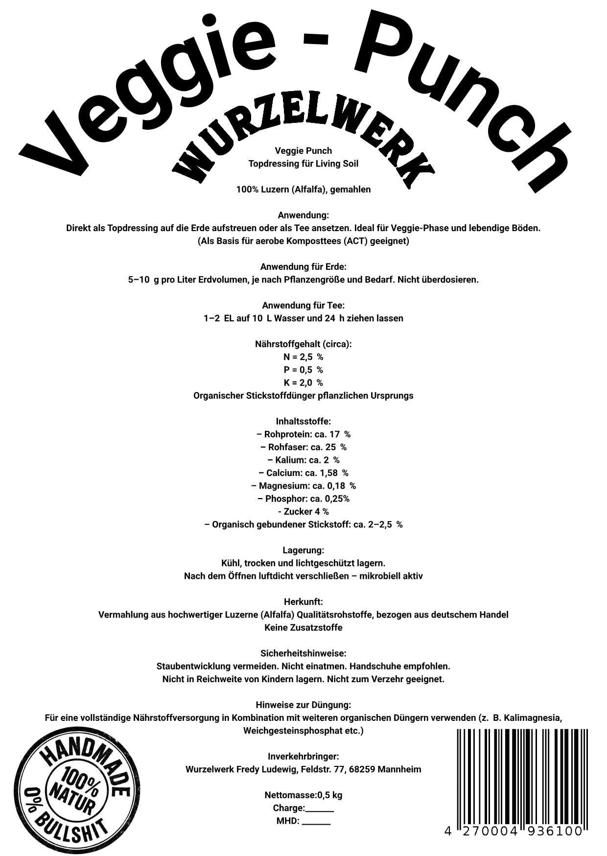 Wurzelwerk Veggie-Punch – Alfalfa Topdressing
